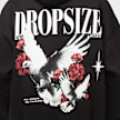 DropSize Heavy Oversized Doves And Roses Hoodie crna 47232 4