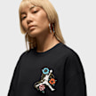 Jordan Flight Oversized Graphic Floral Twist Shortsleeve Tee zwart 48604 3