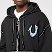 True Religion HS PAINT CINCHED BIG T ZIP UP JET BLACK noir 49267 3