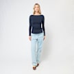 Decibel Gathered Longsleeve blauw 84607 4