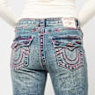 True Religion Katrina High Rise Flare Flap Big T blu 92540 4