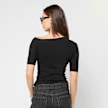 Urban Classics Ladies Organic Asymmetric Rib Tee schwarz 92775 2