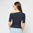 Urban Classics Ladies Organic Asymmetric Rib Tee bleu 92773 2