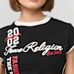 True Religion Sporty Cap Sleeves Ringer Baby Tee zwart 95193 3