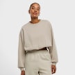 Urban Classics Ladies Cropped Gathered Sweatshirt beige 96326 1