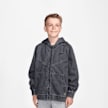 Nike   Sportswear Collection Full-Zip Hooded Denim Jacket gris 101310 1