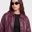 Decibel Oversized Cropped Jacket Rouge 102866 3