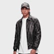 Karl Kani Signature PU Leather Bomber Jacket Schwarz 103055 1