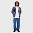 Karl Kani OG Pinstripe Jacquard Cropped Cardigan Bleu 103061 4