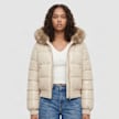 Urban Classics Ladies Bomber Fake Fur Hooded Jacket Beige 103294 1