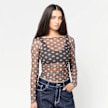 Decibel Polka Dot Mesh Longsleeve braun 107028 1