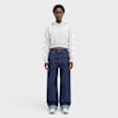 Off-White crop hoodie med grey heather Gris 110097 5