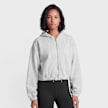 Urban Classics Ladies Fluffy Cropped Zip Hoodie grau 102027 1