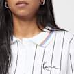 Karl Kani Chest Signature Pinstripe Polo Dress white/black Weiß 8032 3