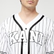 Karl Kani Serif Pinstripe Baseball Shirt weiß 4111 3