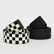 Urban Classics Check And Solid Canvas Belt 2-Pack black/offwhite multicolor 5978 2