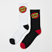 Santa Cruz Classic Dot Sock (2 Pack) white/blk multicolor 8726 1