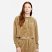 Nike Sportswear Women's Velour Cropped Pullover Hoodie beige 16120 1