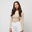 Sixth June Long Sleeve Rib Crop Top W/ Side Rush Beige 23642 1