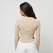 Sixth June Long Sleeve Rib Crop Top W/ Side Rush Beige 23642 2