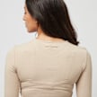 Sixth June Long Sleeve Rib Crop Top W/ Side Rush Beige 23642 4