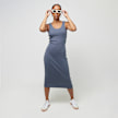 Urban Classics Rib Top Dress blauw 30284 3