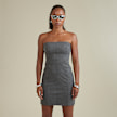 SNIPES Faux Leather Bandeau Mini Dress cinzento 33028 1