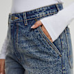 Urban Classics Ladies Tapered Baggy Jeans dirty washed bleu 41537 3
