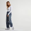 Urban Classics Ladies Tapered Baggy Jeans dirty washed blauw 41537 5