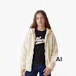 Karl Kani Signature Rubber Patch Teddy Zip Hoodie beige 61419 1