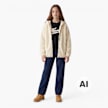 Karl Kani Signature Rubber Patch Teddy Zip Hoodie beige 61419 4