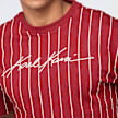 Karl Kani Autograph Pinstripe Jersey Boxy T-Shirt czerwony 61422 3