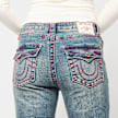 True Religion Katrina High Rise Flare Flap Big T bleu 92540 4