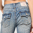 True Religion Joey Low Rise Flare Flap blauw 92539 4