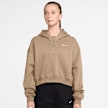 Nike   Sportswear Phoenix Fleece Oversized Crop Hoodie beige 94583 1