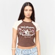 True Religion Contrast Raglan Baby Tee castanho 95196 1