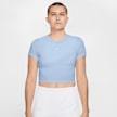 Nike   Sportswear Chill Knit Cropped T-Shirt bleu 97962 1