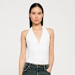 Urban Classics Ladies Polyamide Jersey Neckholder Top biały 99135 1