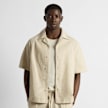 Burocs Linen Blend Short Sleeve Shirt beż 100212 1