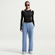 Nike   Studio Fleece Medium Weight Mid Rise Open Hem Pant blauw 101332 6