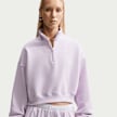 Nike   Studio Fleece Medium Weight Oversized 1/4-Zip Cropped Top rosa 101372 3