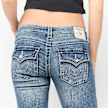 True Religion Joey Low Rise Flare blauw 102377 4