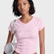 True Religion Embroidered Washed Rib Baby Tee Fucsia 102376 3
