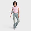 True Religion Embroidered Washed Rib Baby Tee Fucsia 102376 4