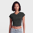 True Religion Embroidered Washed Rib Baby Tee siva 102375 1