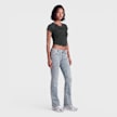 True Religion Embroidered Washed Rib Baby Tee Grigio 102375 4