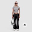 adidas Originals Superstar Low Rise Flared Leg Denim Pan preto 102763 4