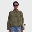Decibel Faux Suede Bomber Jacket groen 102864 1
