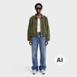Decibel Faux Suede Bomber Jacket groen 102864 4