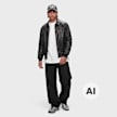Karl Kani Signature PU Leather Bomber Jacket czarny 103055 4